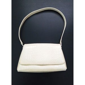 Liz Claiborne White Purse Handbag Faux Leather Bag